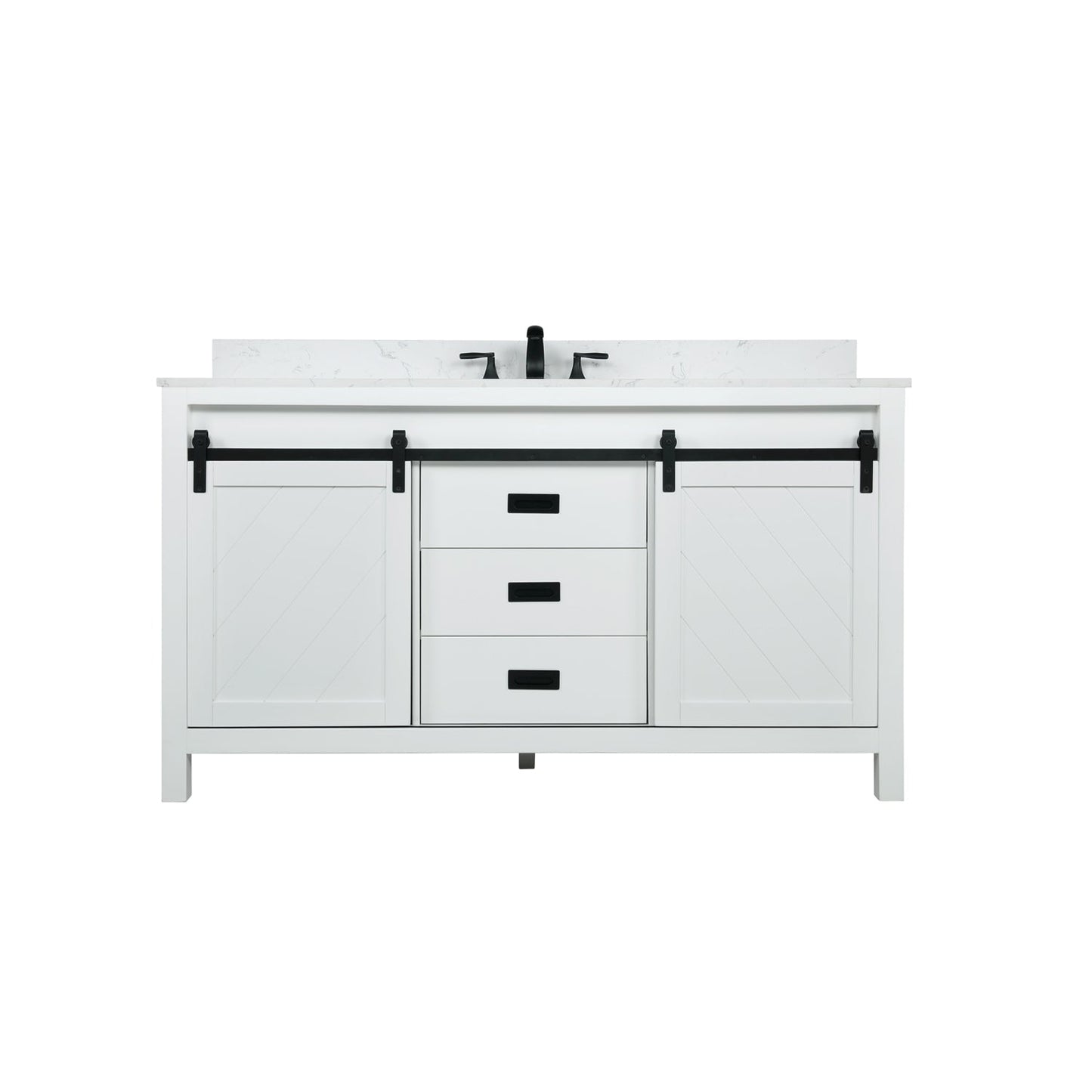 Altair Designs 60" single vanity with top - 536060S-WH-AW-NM