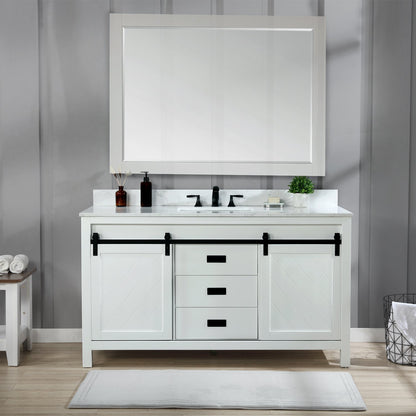 Altair Designs 60" single vanity with top - 536060S-WH-AW-NM