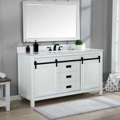 Altair Designs 60" single vanity with top - 536060S-WH-AW-NM