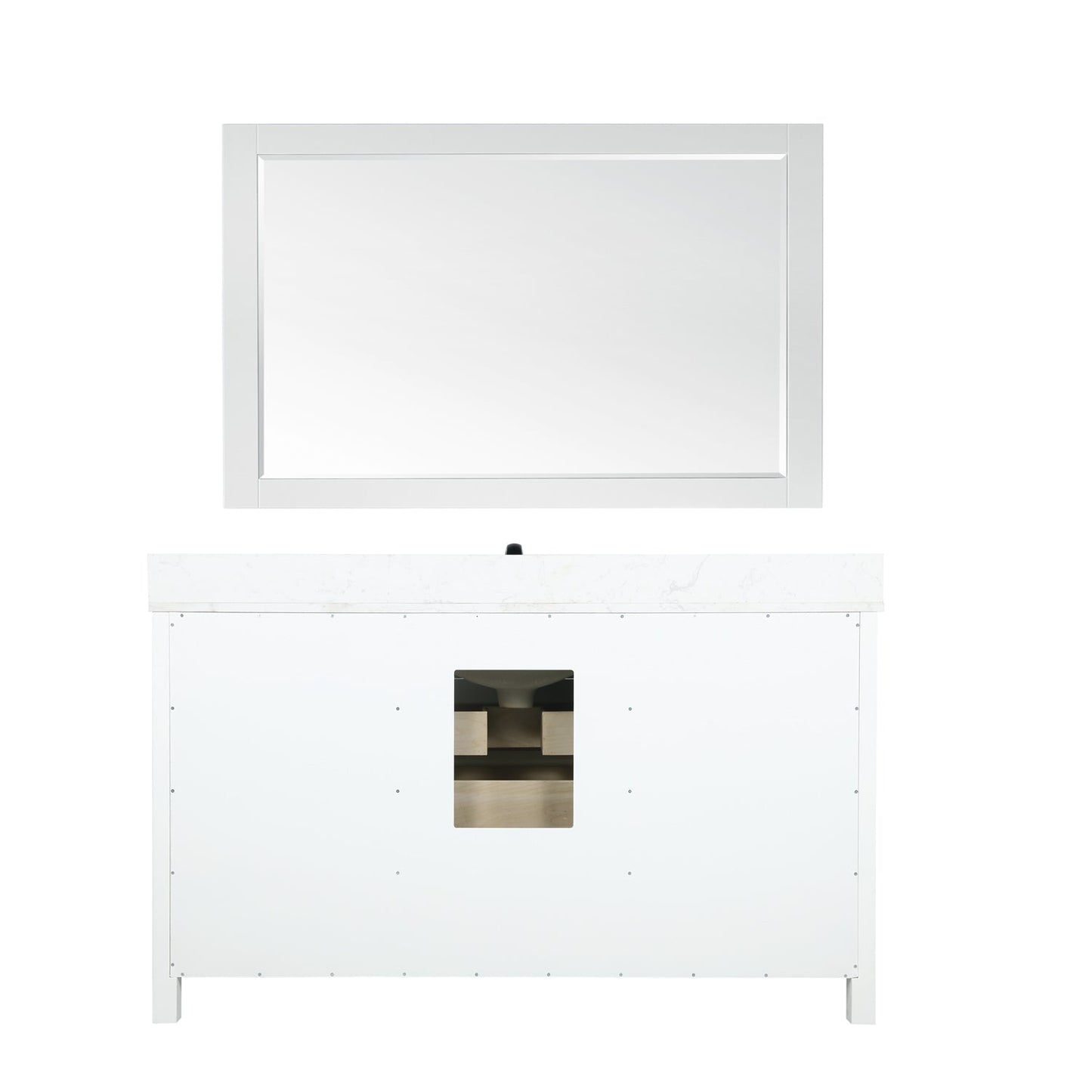 Altair Designs 60" single vanity with top - 536060S-WH-AW-NM