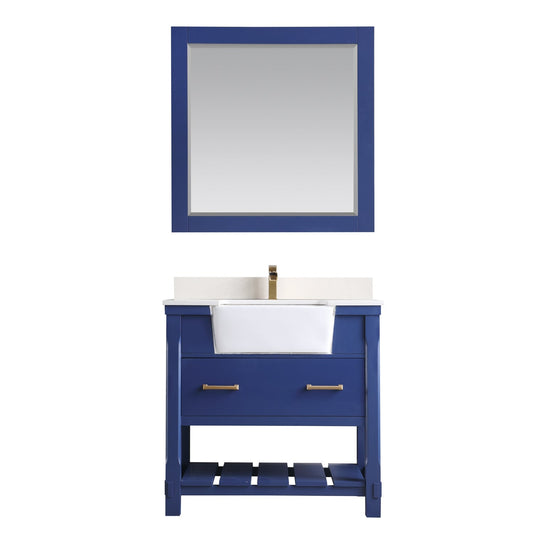 Altair Designs 36" single vanity with top - 537036-WH-AW-NM