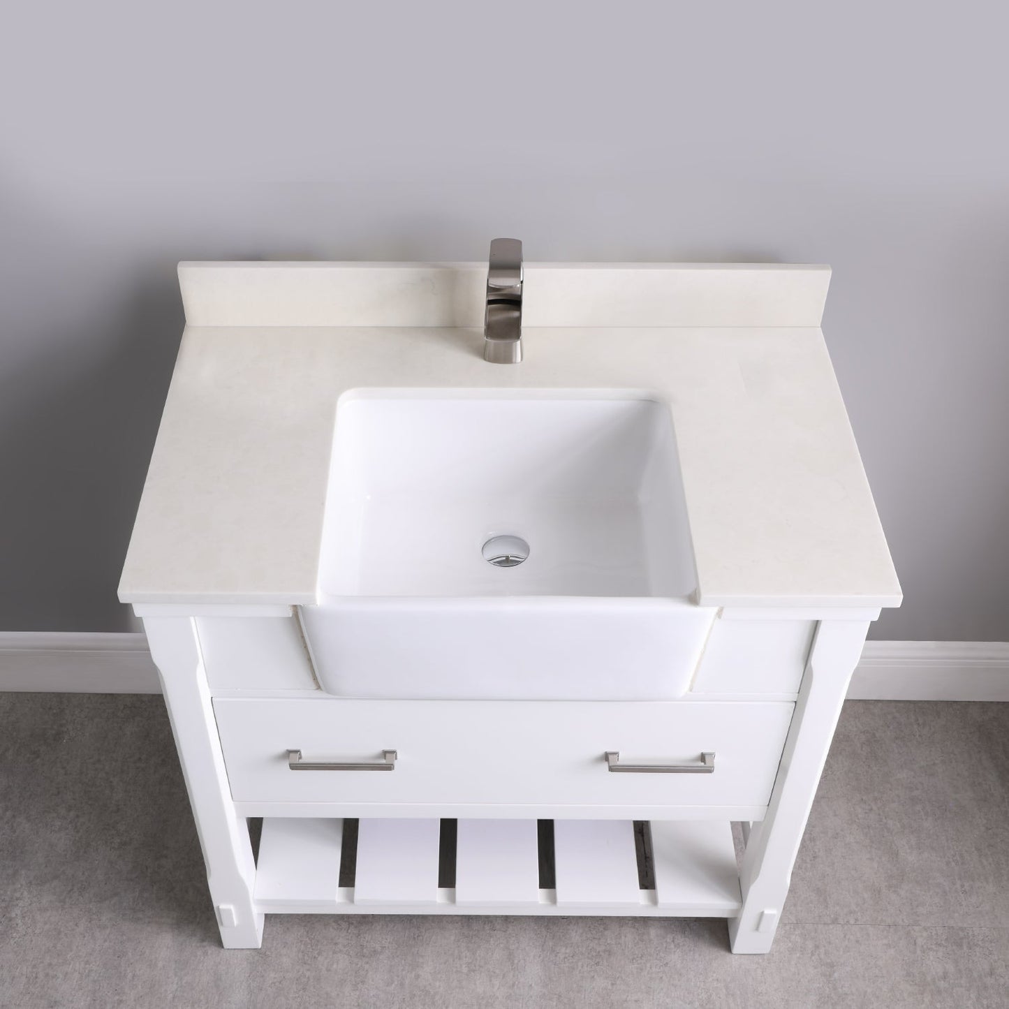Altair Designs 36" single vanity with top - 537036-WH-AW-NM