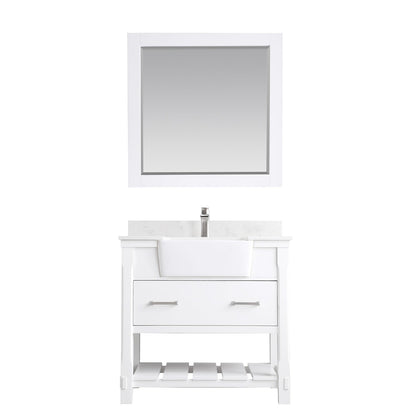 Altair Designs 36" single vanity with top - 537036-WH-AW-NM