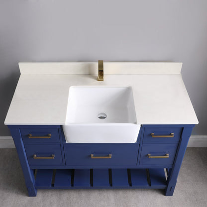 Altair Designs 48" single vanity with top - 537048-WH-AW-NM