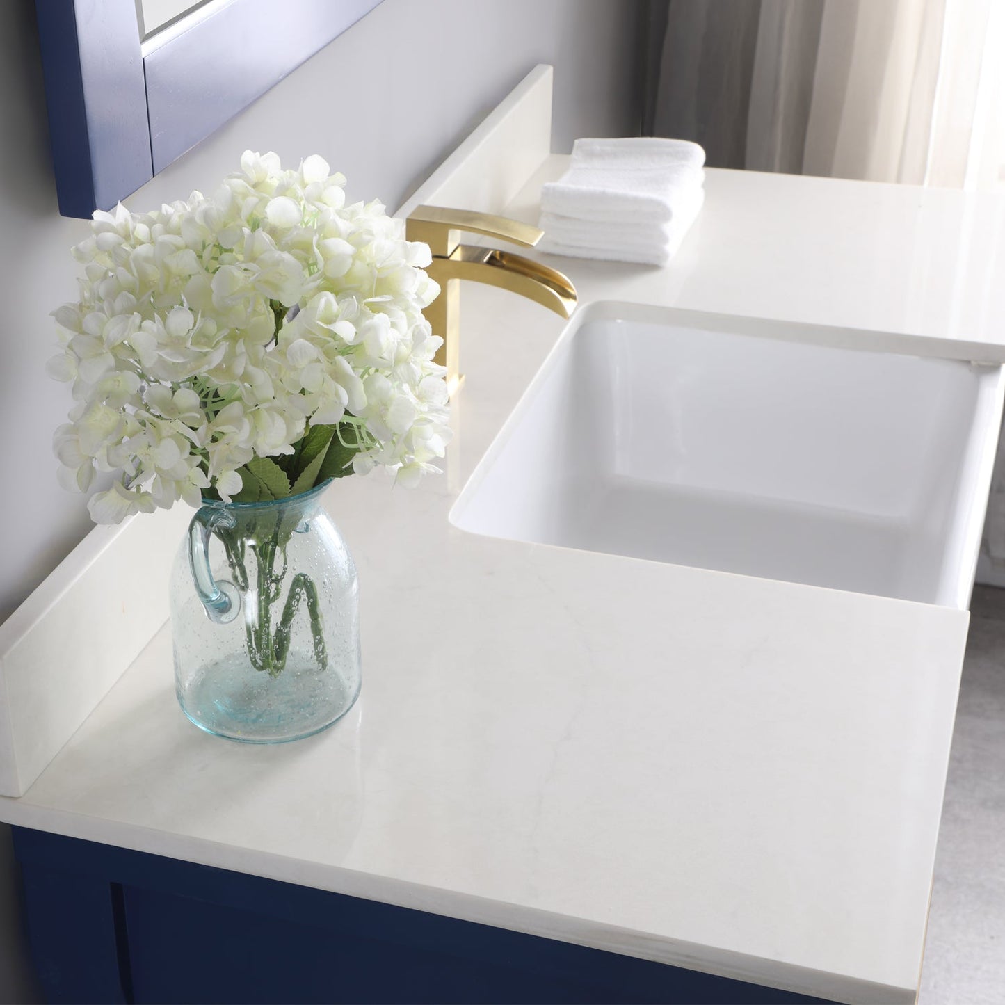 Altair Designs 48" single vanity with top - 537048-WH-AW-NM