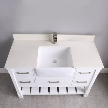 Altair Designs 48" single vanity with top - 537048-WH-AW-NM