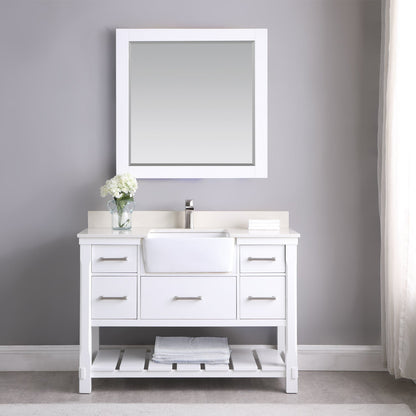 Altair Designs 48" single vanity with top - 537048-WH-AW-NM