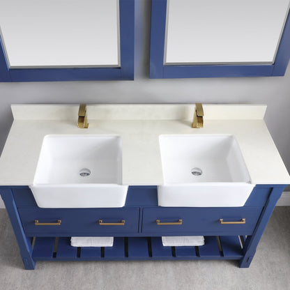 Altair Designs 60" double vanity with top - 537060-WH-AW-NM