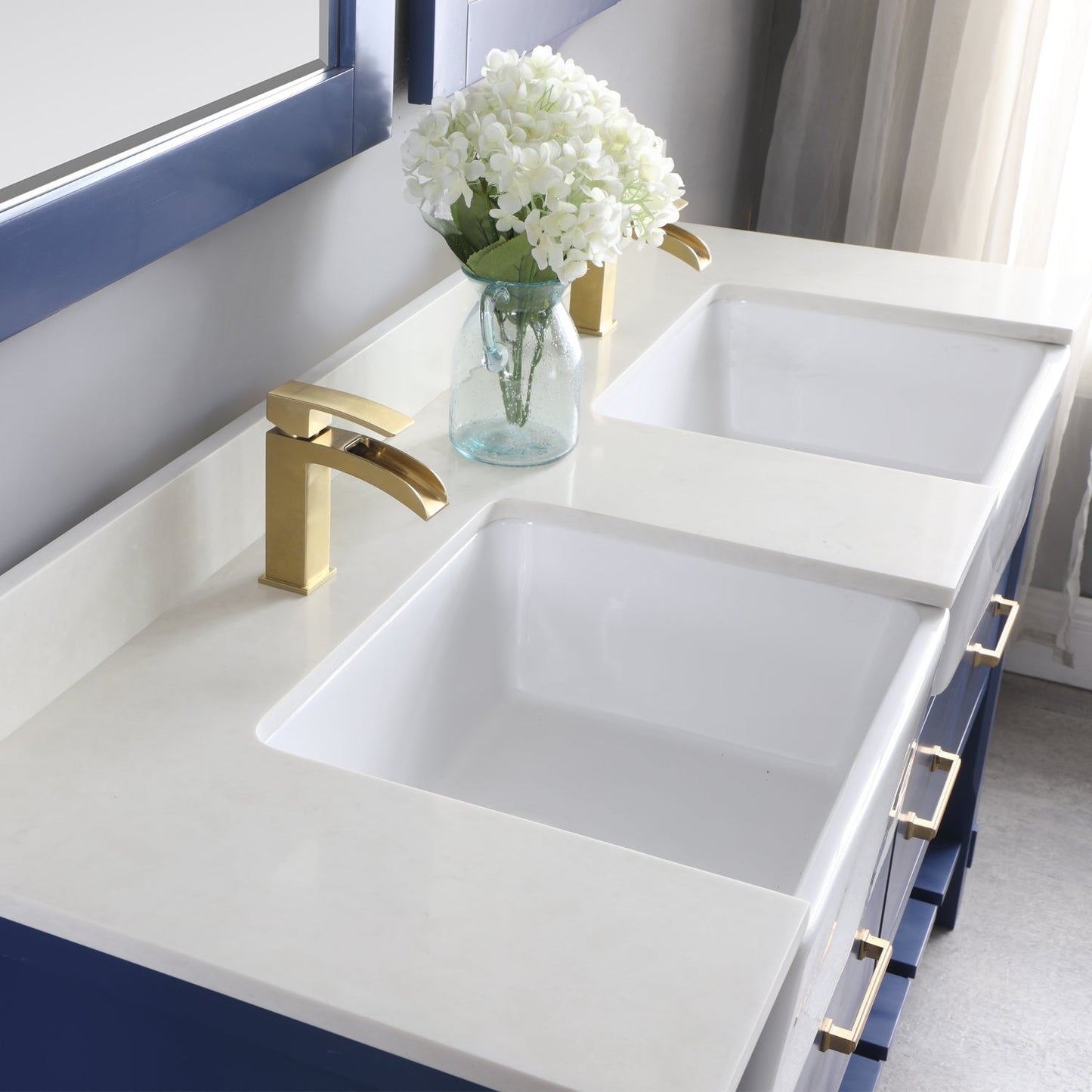 Altair Designs 60" double vanity with top - 537060-WH-AW-NM