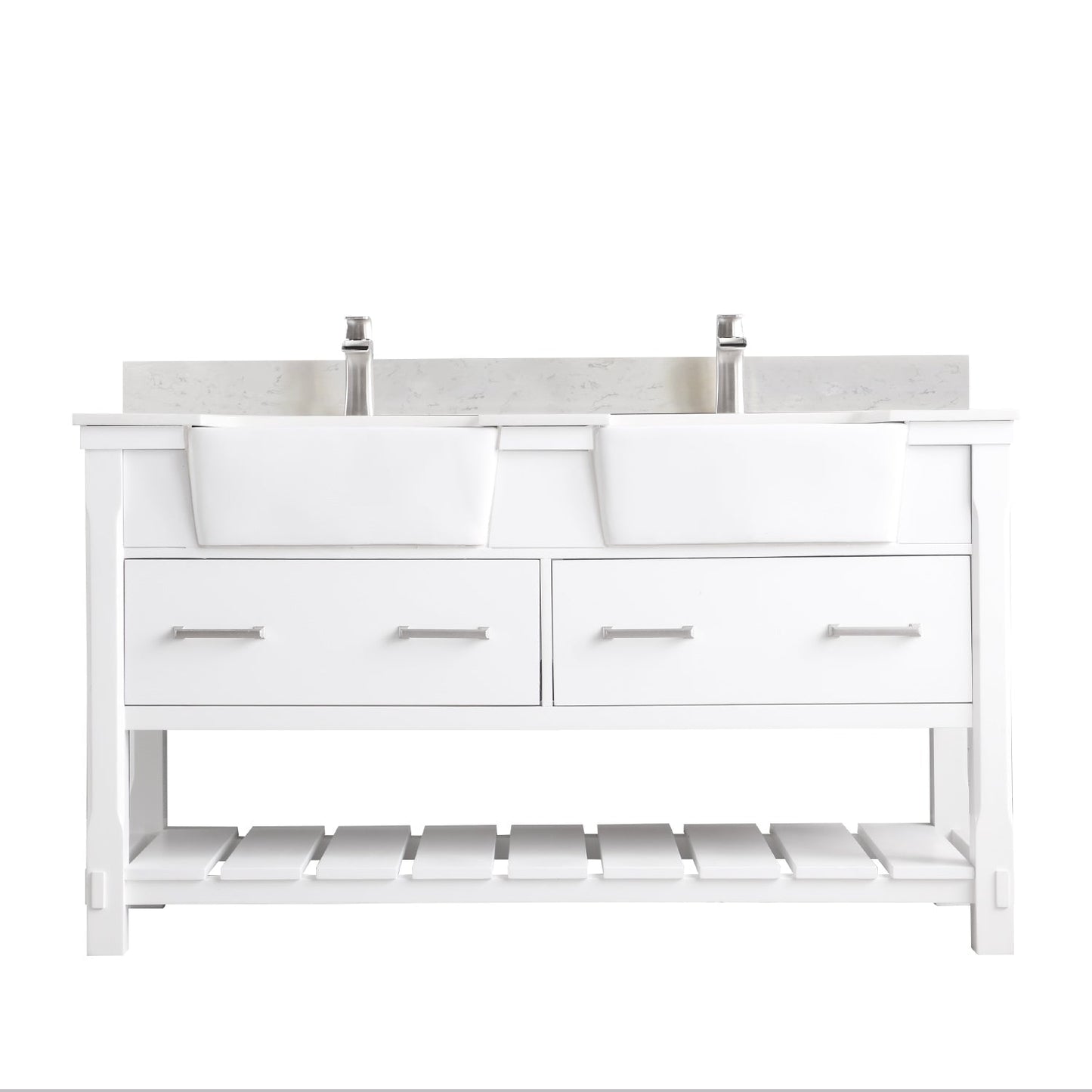 Altair Designs 60" double vanity with top - 537060-WH-AW-NM