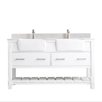 Altair Designs 60" double vanity with top - 537060-WH-AW-NM