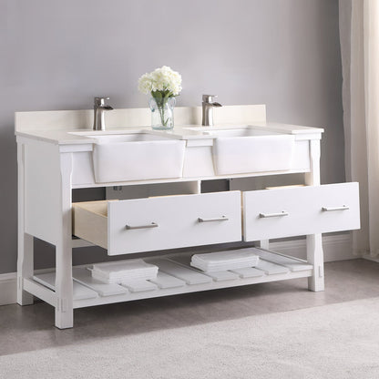 Altair Designs 60" double vanity with top - 537060-WH-AW-NM