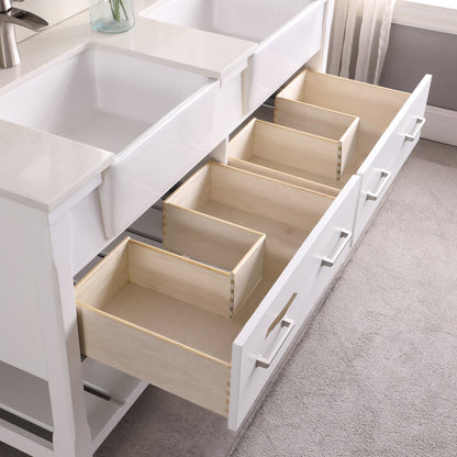 Altair Designs 60" double vanity with top - 537060-WH-AW-NM