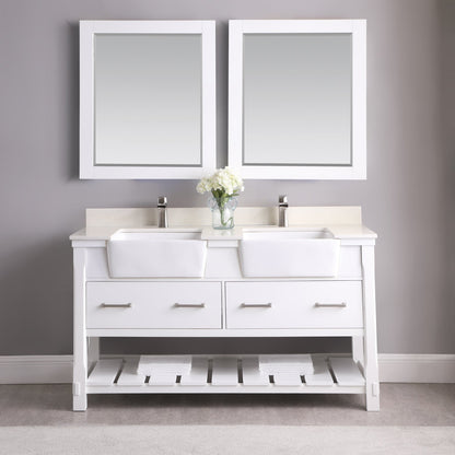 Altair Designs 60" double vanity with top - 537060-WH-AW-NM