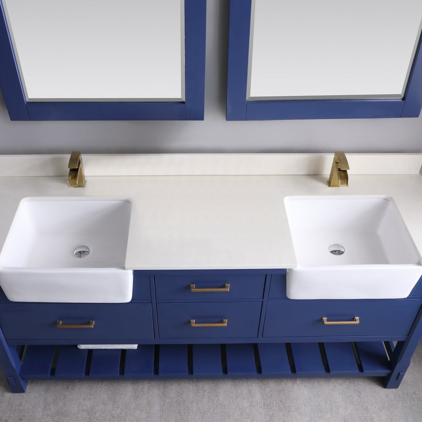 Altair Designs 72" double vanity with top - 537072-WH-AW-NM