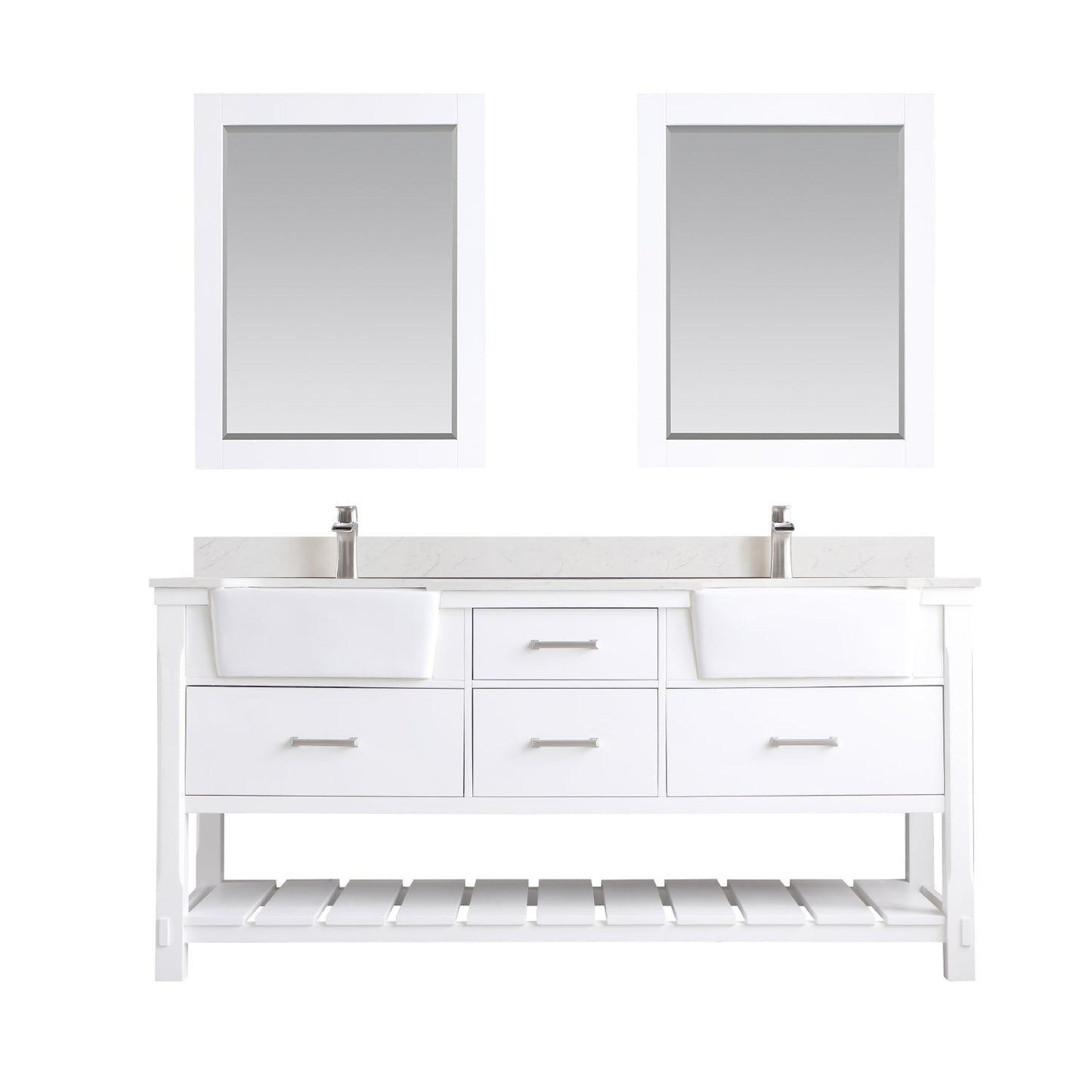Altair Designs 72" double vanity with top - 537072-WH-AW-NM