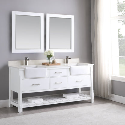 Altair Designs 72" double vanity with top - 537072-WH-AW-NM