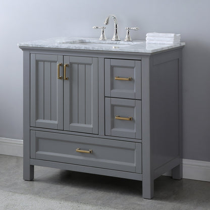Altair Designs 36" single vanity with top - 538036-WH-CA-NM