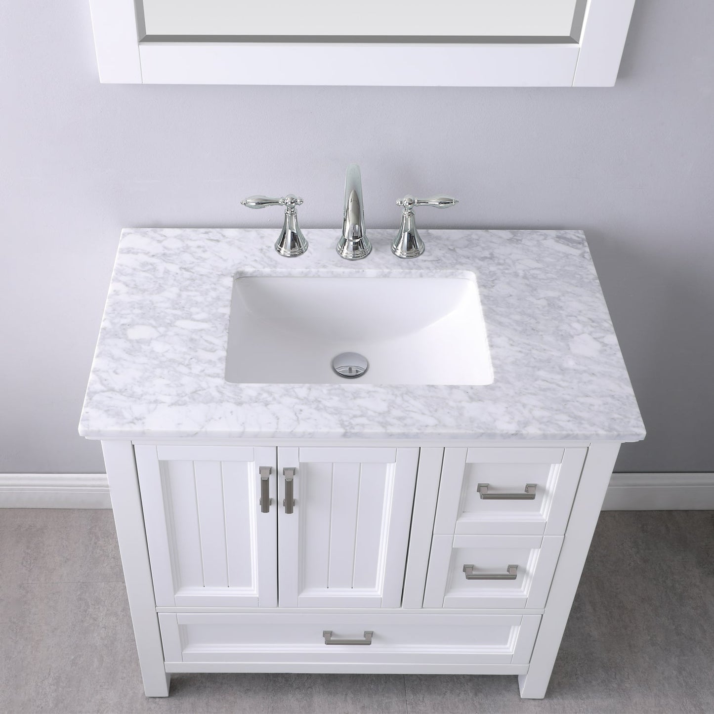 Altair Designs 36" single vanity with top - 538036-WH-CA-NM