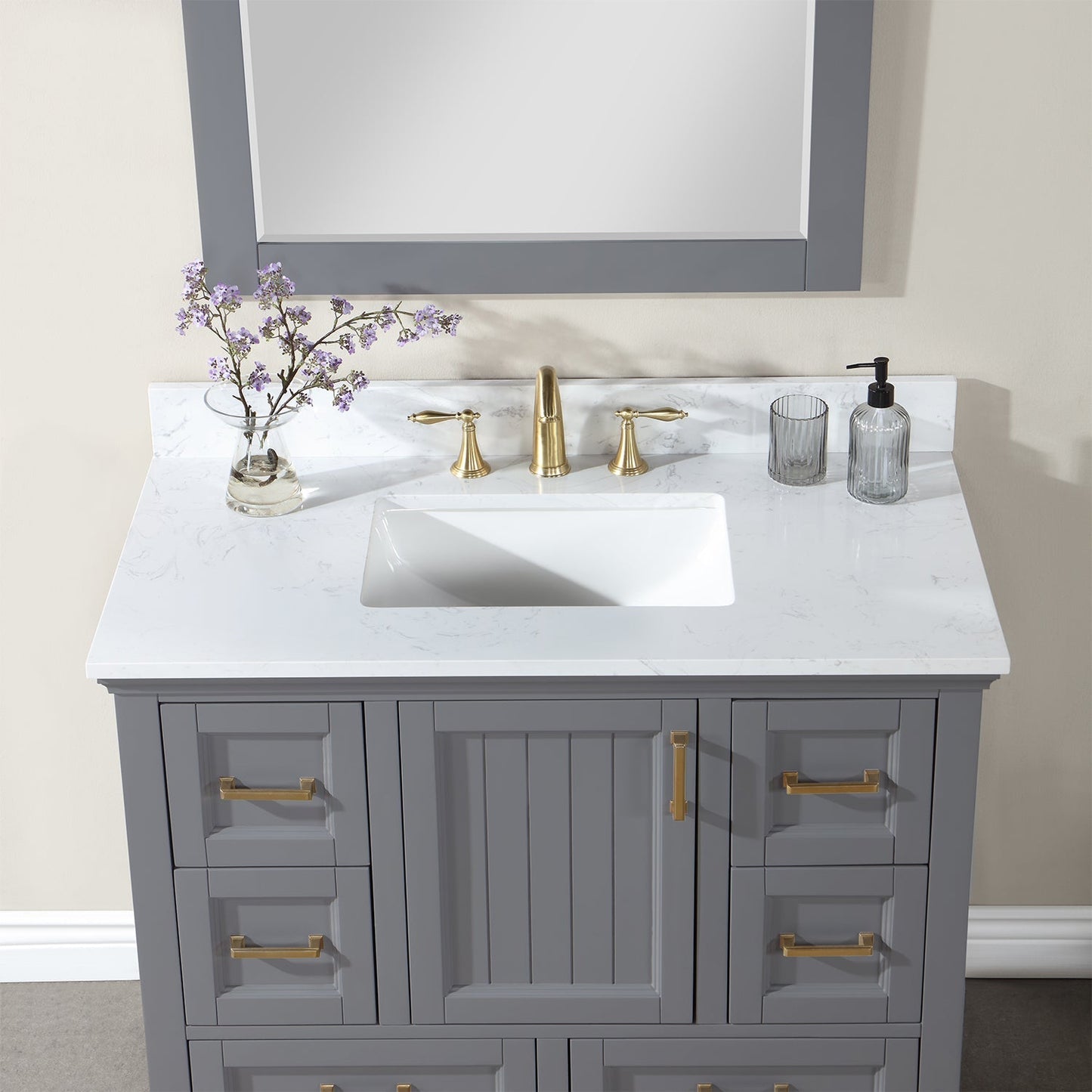 Altair Designs  42" single vanity with top - 538042-CB-AW-NM
