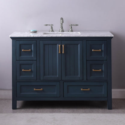 Altair Designs 48" single vanity with top - 538048-WH-CA-NM
