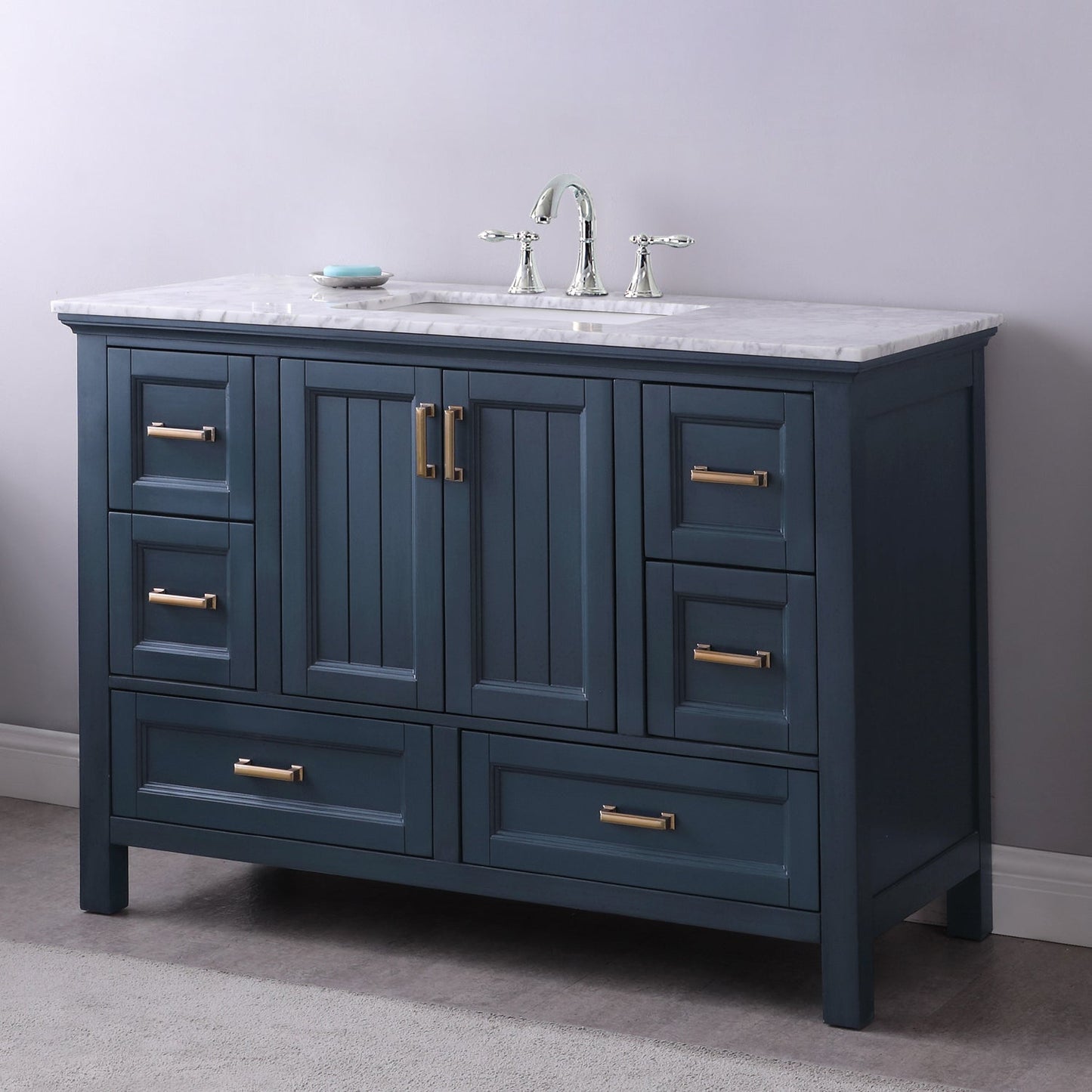 Altair Designs 48" single vanity with top - 538048-WH-CA-NM