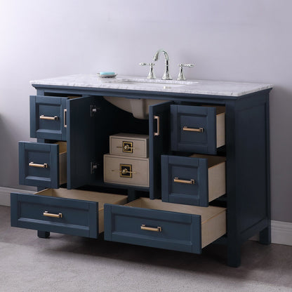 Altair Designs 48" single vanity with top - 538048-WH-CA-NM