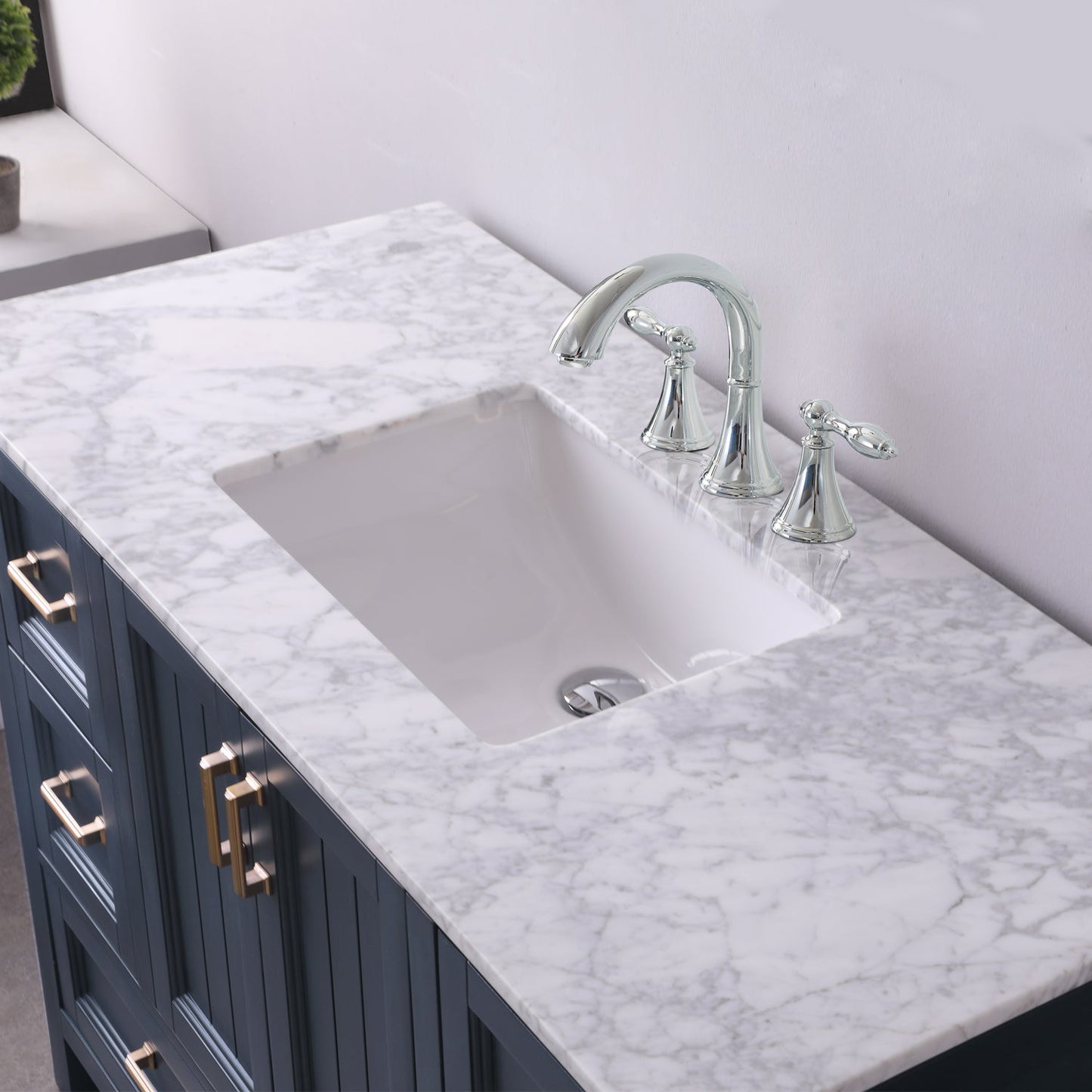 Altair Designs 48" single vanity with top - 538048-WH-CA-NM