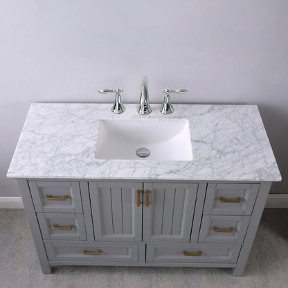 Altair Designs 48" single vanity with top - 538048-WH-CA-NM