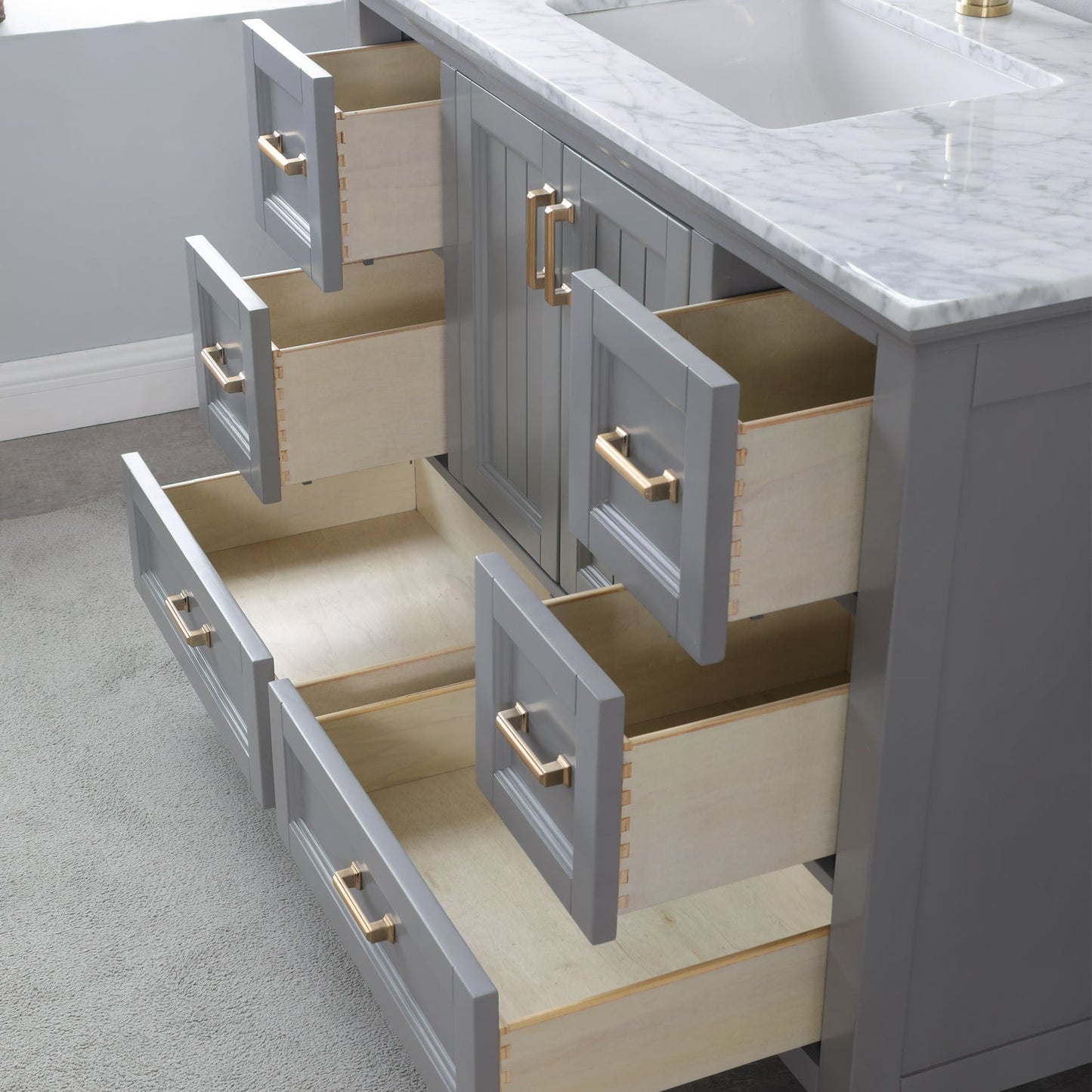 Altair Designs 48" single vanity with top - 538048-WH-CA-NM