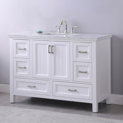 Altair Designs 48" single vanity with top - 538048-WH-CA-NM