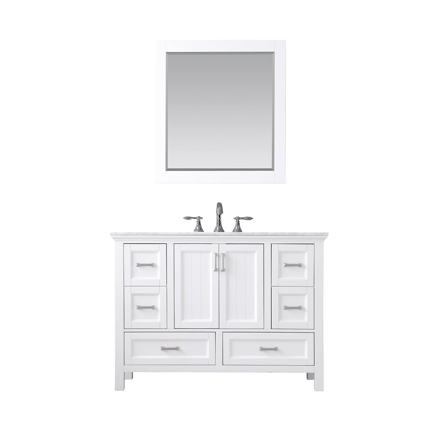 Altair Designs 48" single vanity with top - 538048-WH-CA-NM