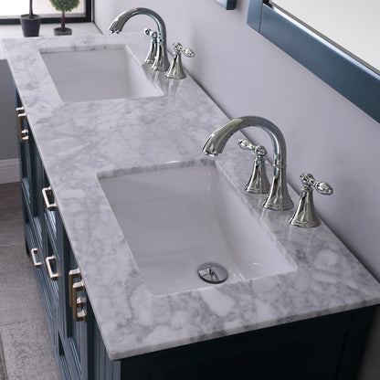Altair Designs 60" double vanity with top - 538060-WH-CA-NM