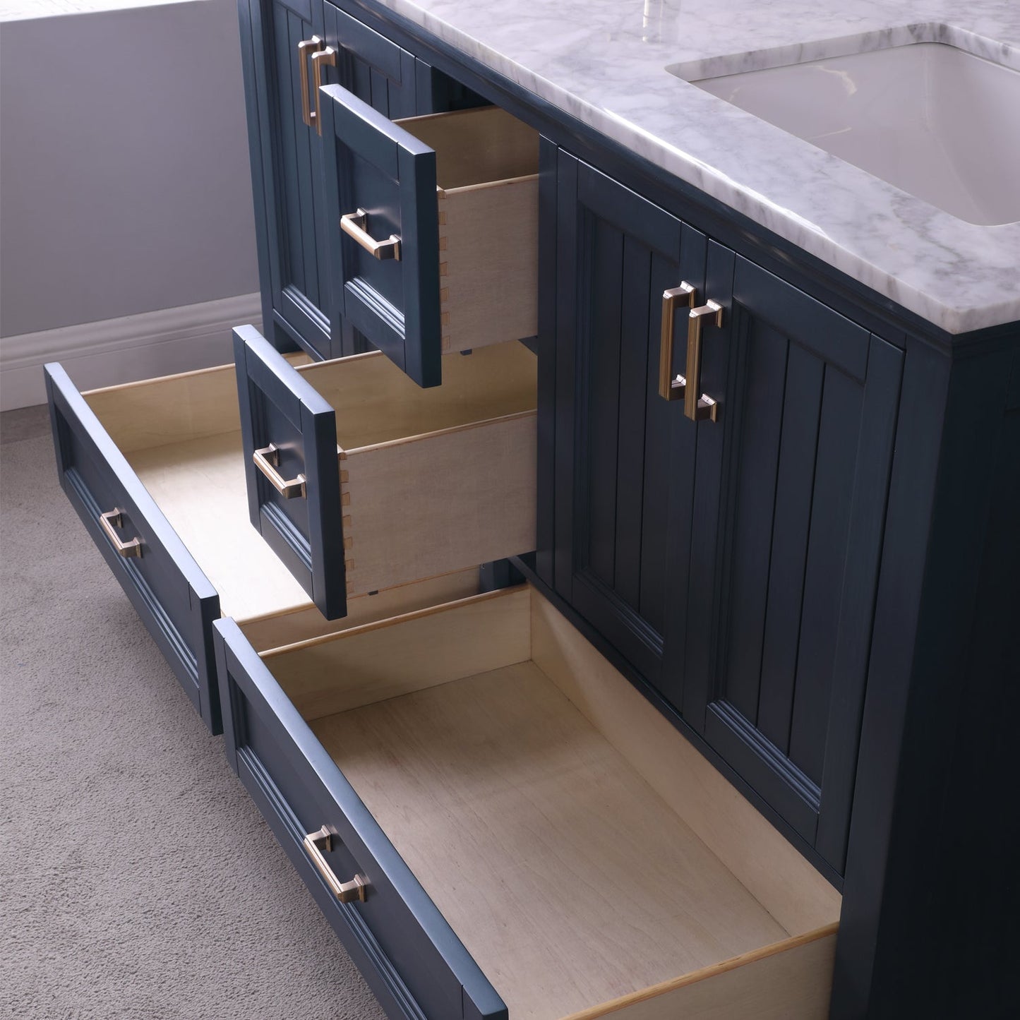 Altair Designs 60" double vanity with top - 538060-WH-CA-NM