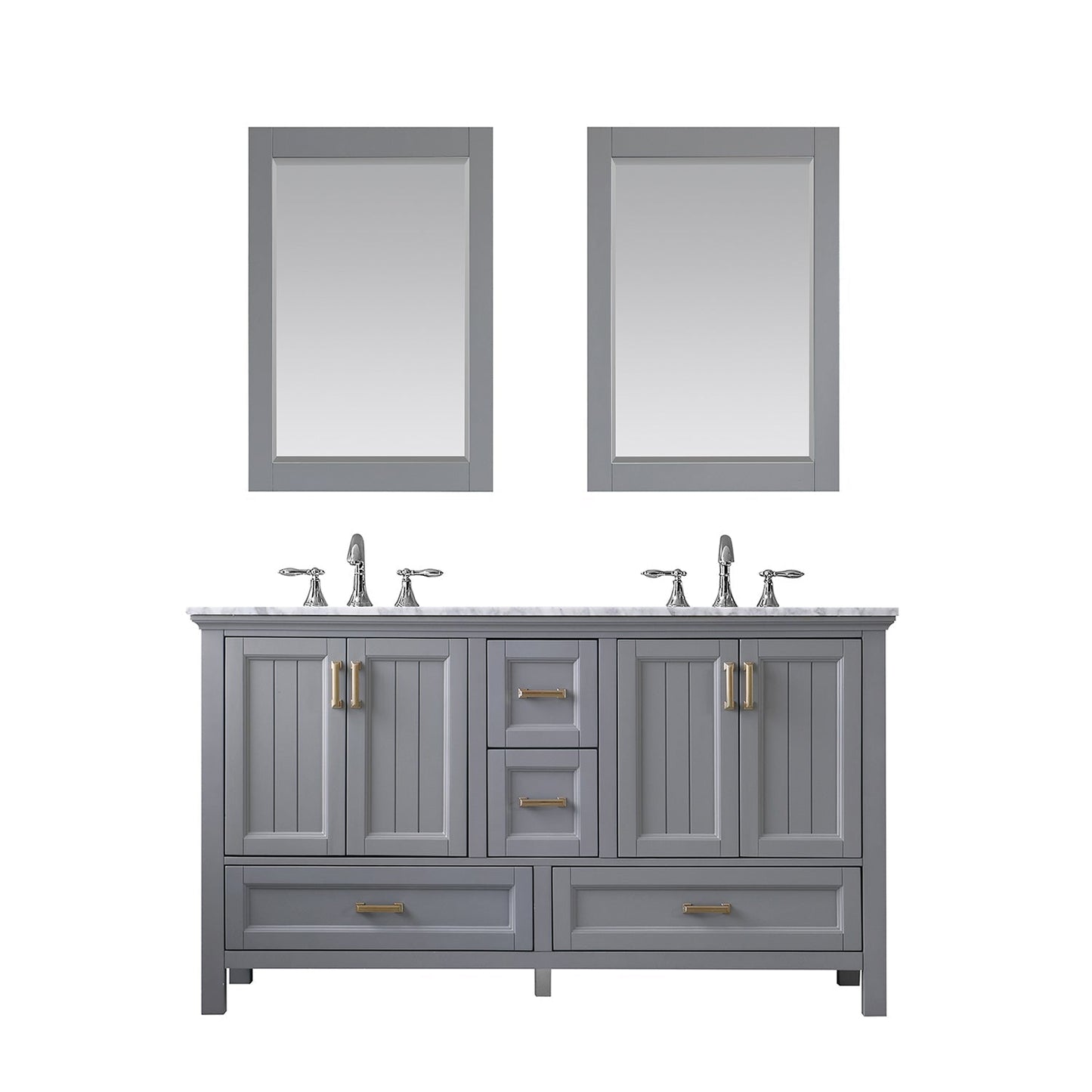 Altair Designs 60" double vanity with top - 538060-WH-CA-NM