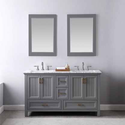 Altair Designs 60" double vanity with top - 538060-WH-CA-NM