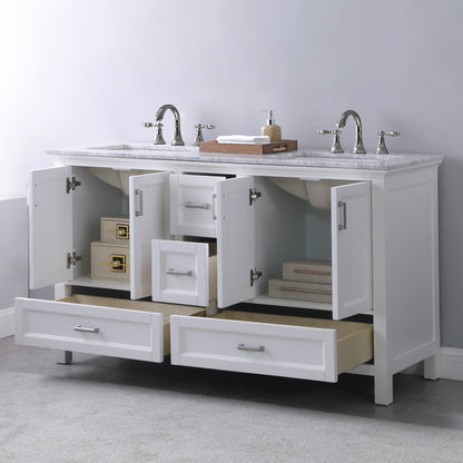 Altair Designs 60" double vanity with top - 538060-WH-CA-NM