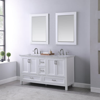 Altair Designs 60" double vanity with top - 538060-WH-CA-NM