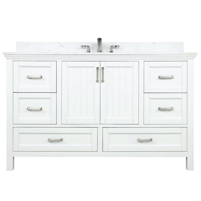 Altair Designs 60" single vanity with top - 538060S-WH-AW-NM