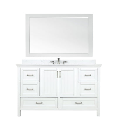 Altair Designs 60" single vanity with top - 538060S-WH-AW-NM