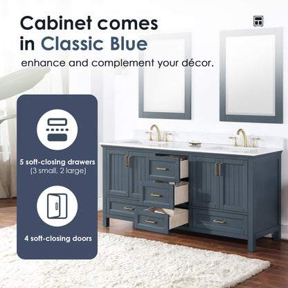 Altair Designs Isla 72" double vanity with top - 538072-CB-AW-NM