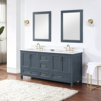 Altair Designs Isla 72" double vanity with top - 538072-CB-AW-NM