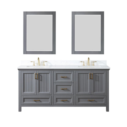 Altair Designs Isla 72" double vanity with top - 538072-CB-AW-NM