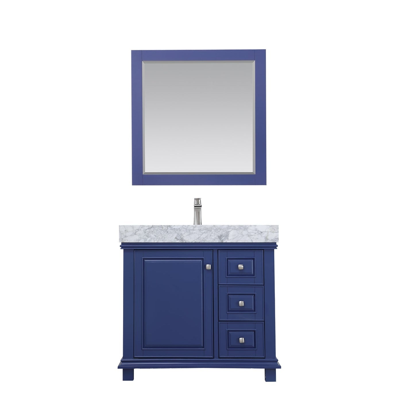 Altair Designs 36" single vanity with top - 539036-WH-CA-NM