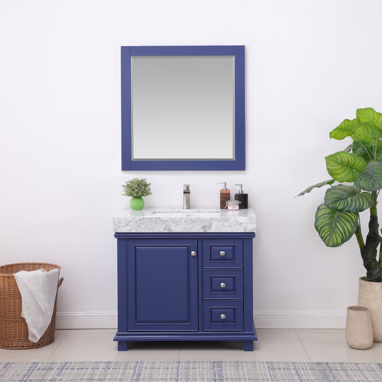 Altair Designs 36" single vanity with top - 539036-WH-CA-NM