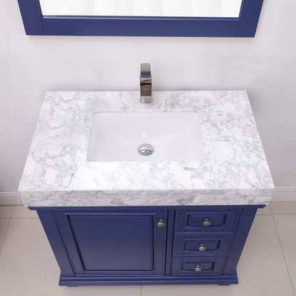 Altair Designs 36" single vanity with top - 539036-WH-CA-NM
