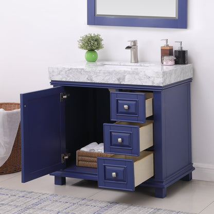 Altair Designs 36" single vanity with top - 539036-WH-CA-NM