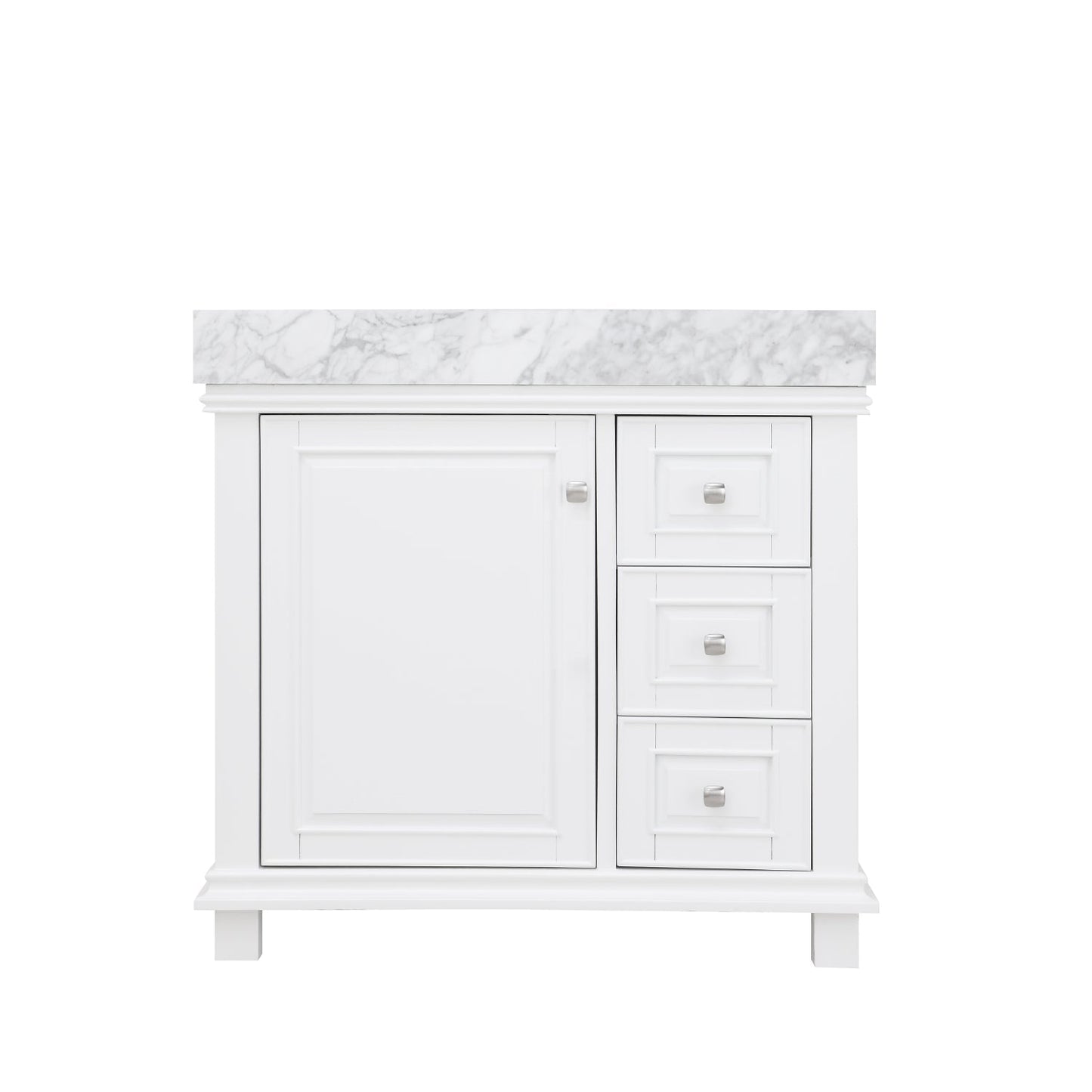Altair Designs 36" single vanity with top - 539036-WH-CA-NM