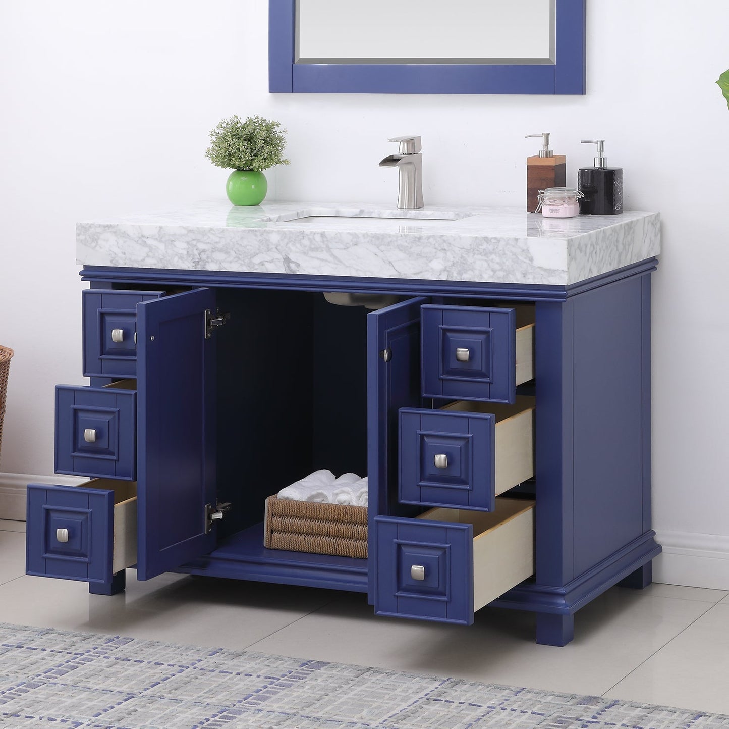 Altair Designs 48" single vanity with top - 539048-WH-CA-NM