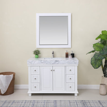 Altair Designs 48" single vanity with top - 539048-WH-CA-NM